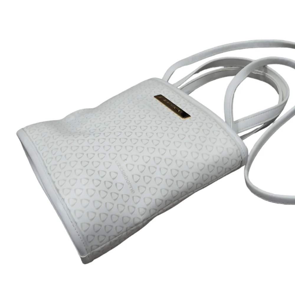 EUC Liz Claiborne women's small handbag crossbody bag purse, white - Picture 3 of 11